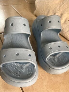 CROCS Light Blue Double Strap Slide Sandals